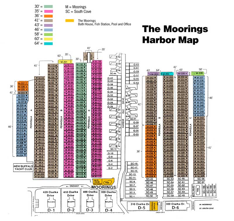 Map of The Moorings Association Harbor