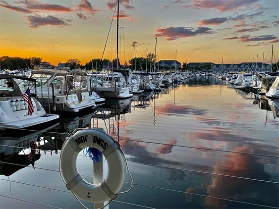 The moorings at dusk